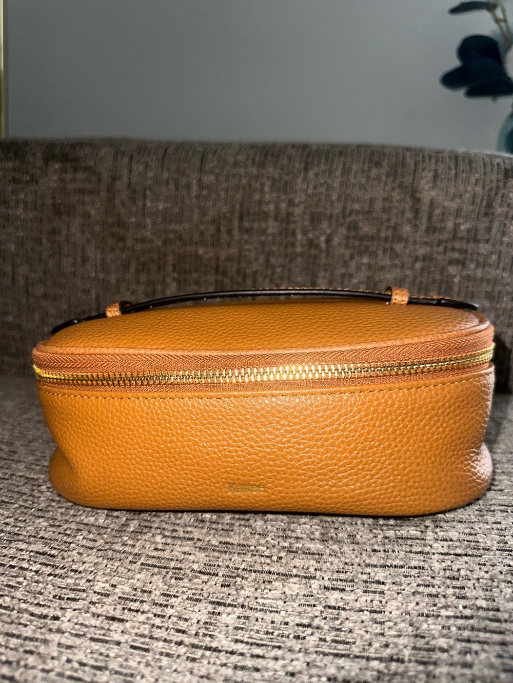 Brown Leather Zip Cosmetic Case - New with tags